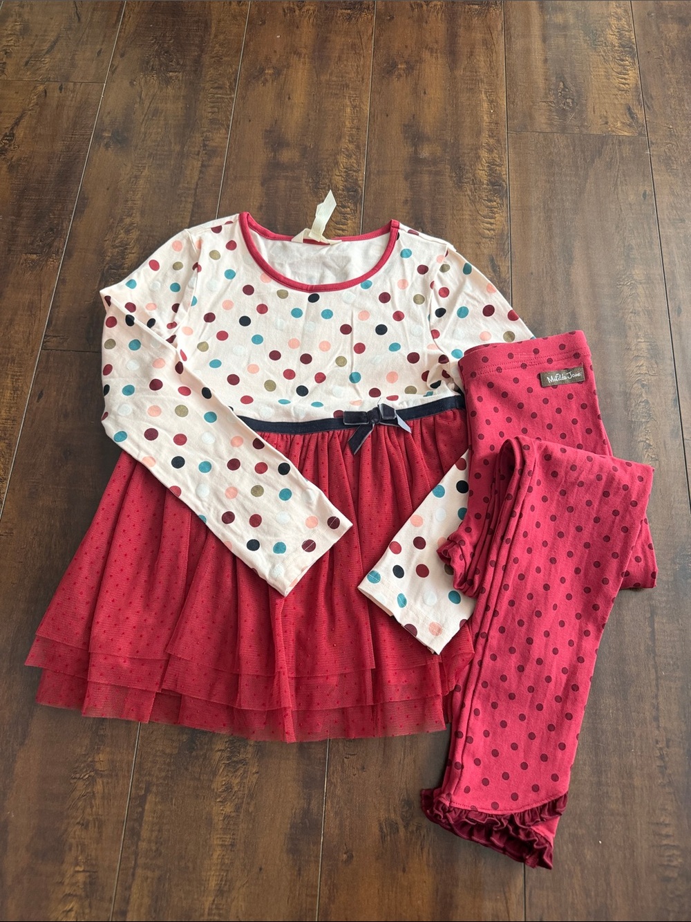 Matilda Jane Red and White Polka Dot Girls Matching Set